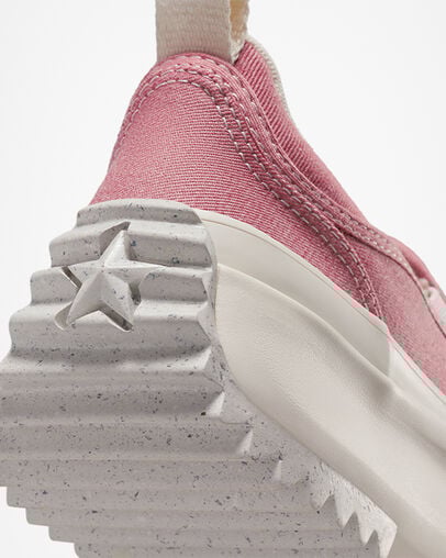 Run Star Hike Slip Platform Cotton Twill Red/Egret/Egret, Detail Angle View