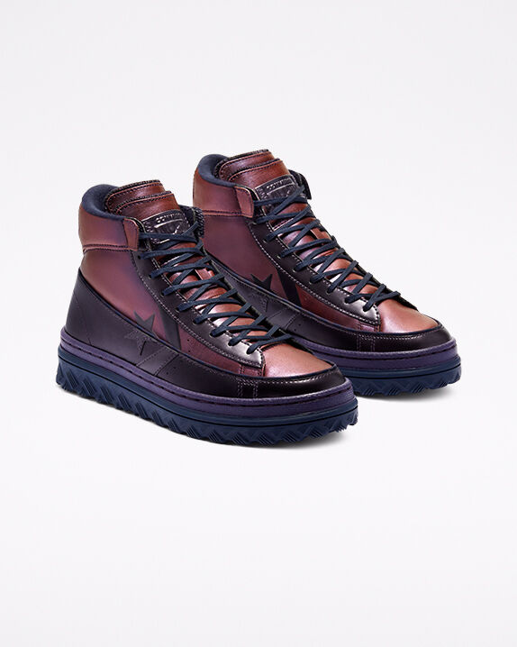 metallic leather converse