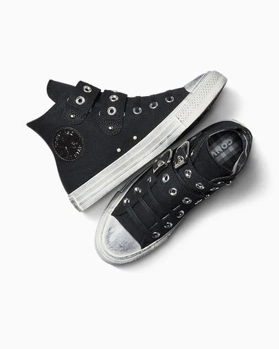 Chuck Taylor All Star Punk Black/Egret/Black, Angled View
