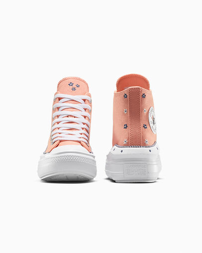 Chuck Taylor All Star Move Platform Petite Petals Vintage Peach/White, Heel View