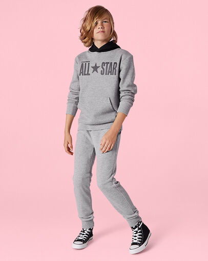 All Star Colorblock Fleece Pullover Dark Grey Heather
