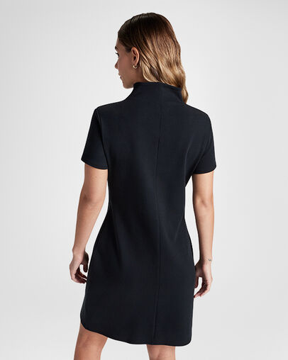 Half-Zip Mock Neck Short Sleeve Dress Converse Black, Back View