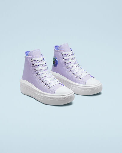 Chuck Taylor All Star Move Platform Gel Patch Moonstone Violet/Royal Pulse, Angled View
