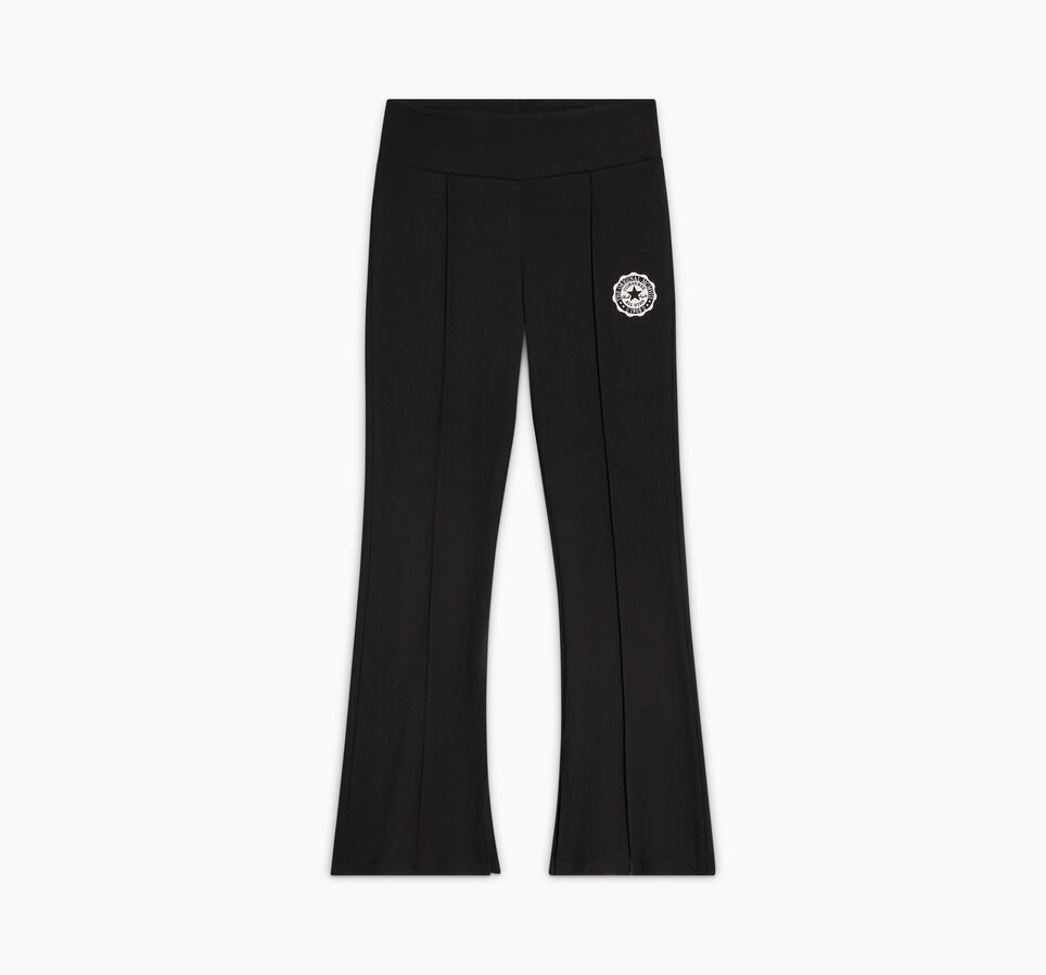Pintuck Flared Leggings Black