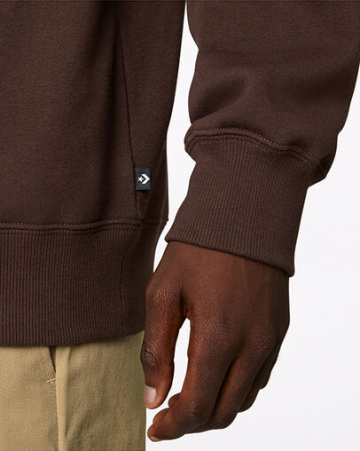 Wordmark Mock Neck Crew Earth, Detail View
