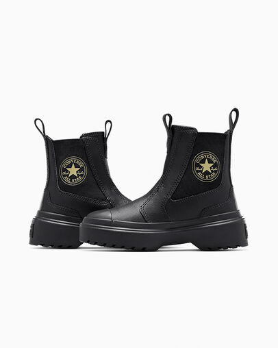 Chuck Taylor All Star Lugged Chelsea Boot Black/Black/Black, Detail Angle View