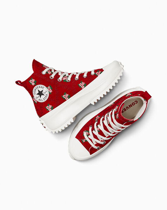 Run Star Hike Platform Rose Cross Stitch Women's High Top Shoe