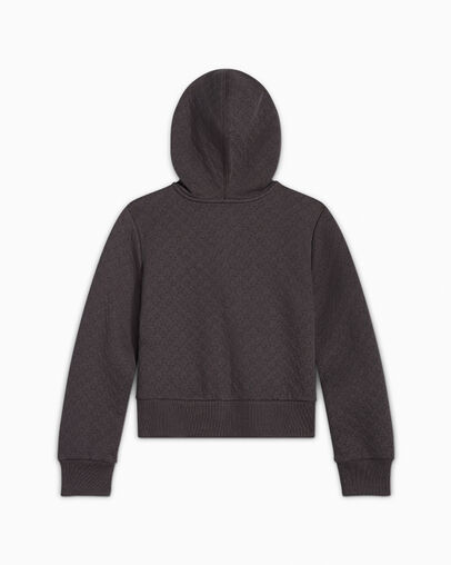 Pointelle Full Zip Hoodie Dark Matter, Back View