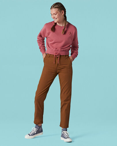 Star Chevron Cropped Crew Light Redwood