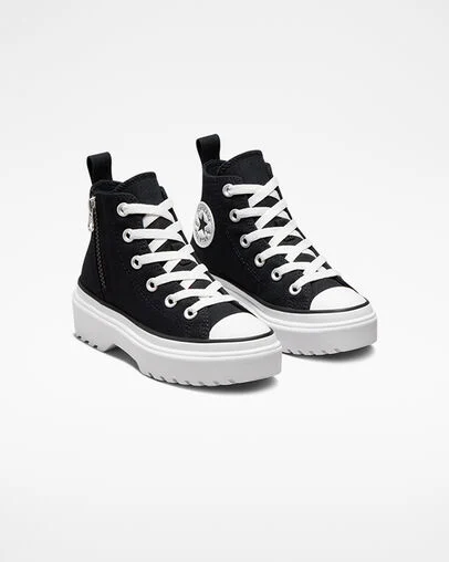 Chuck Taylor All Star Lugged Lift Platform Canvas Black/Black/White, Angled View