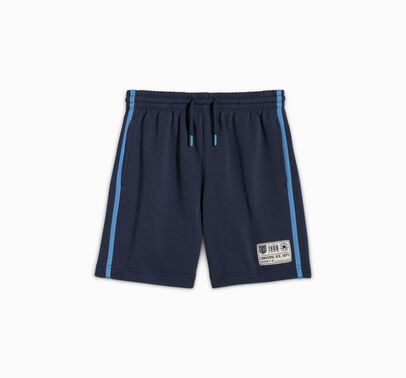 Stripe Vintage Washed Elastic Frill Waist Casual Shorts