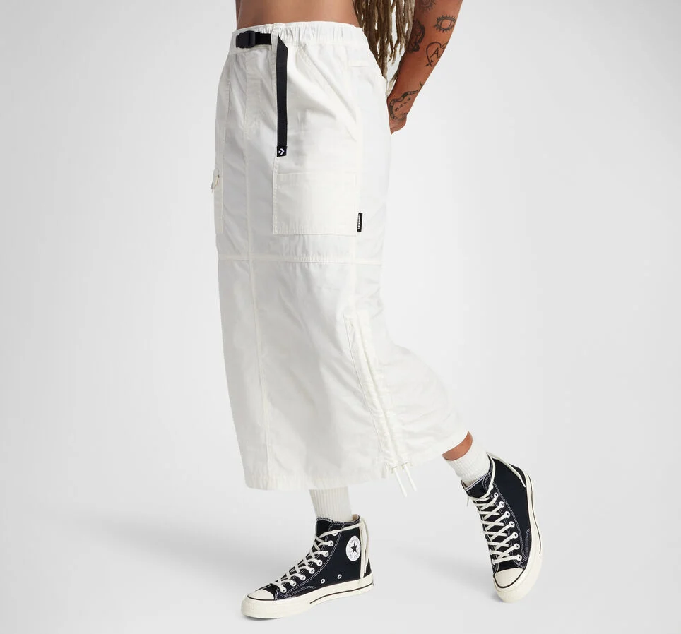 Long Woven Cargo Skirt Converse Egret