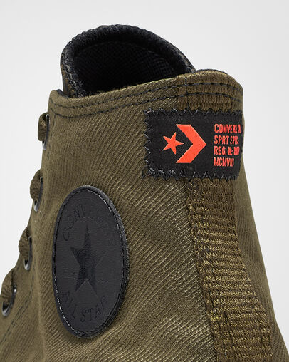 Heavy Gauge Twill Chuck Taylor All Star Surplus Olive/Black/White