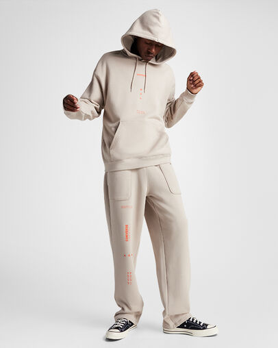Premium Logo Loose-Fit Sweatpants Papyrus, Full Body View