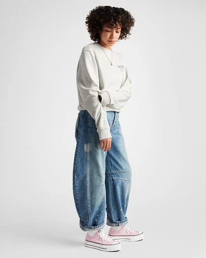 Chuck Taylor All Star Lift Platform Leopard Sugar Berry/Vintage White, On Foot Shot 1