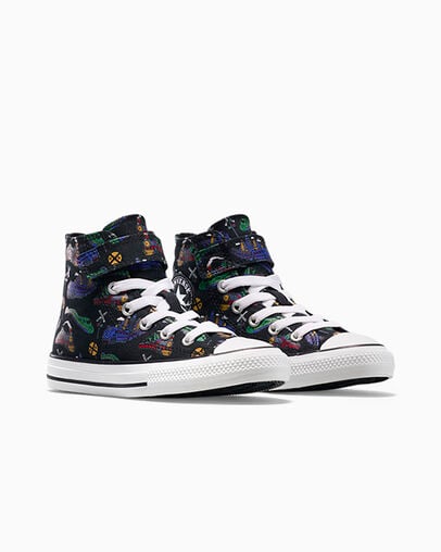 Chuck Taylor All Star Trains Easy On Black/Blue/White, Top and Side View