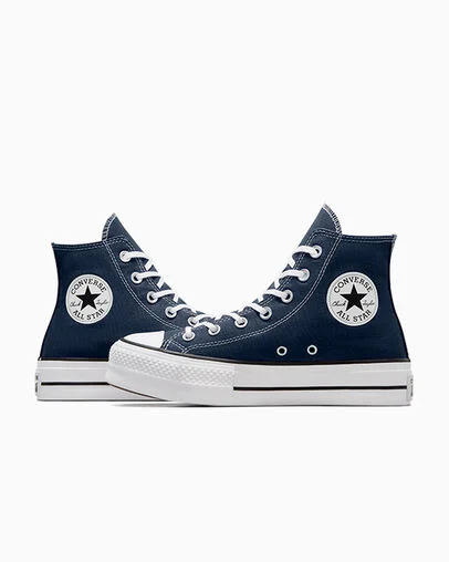 Chuck Taylor All Star Lift Platform Canvas Navy/White/Black, Detail Angle View