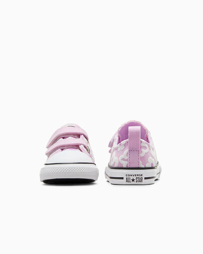 Chuck Taylor All Star Floral Chenille Easy-On Stardust Lilac/White/Black, Heel View