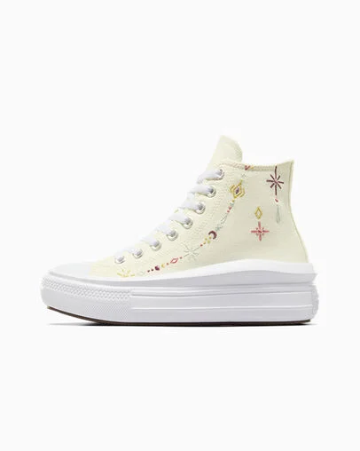 Chuck Taylor All Star Move Platform Alchemy Embroidery Egret/White/Golden Vista, Inner Side View