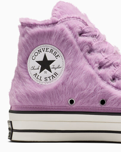 Chuck 70 Faux Fur Classic Amethyst/Egret/Black, Detail Angle View