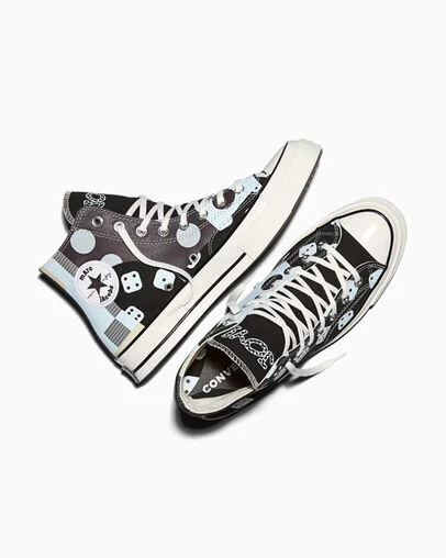 Derrick Adams X Converse X Marc Jacobs Chuck 70 Black/White/Egret, Angled View