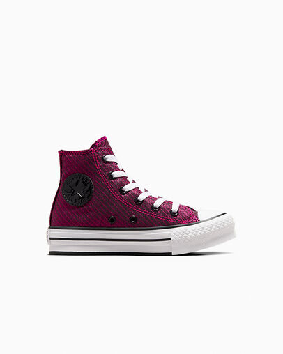 Chuck Taylor All Star Platform Lift Sparkle Prime Pink/White/Black, Outer Side View