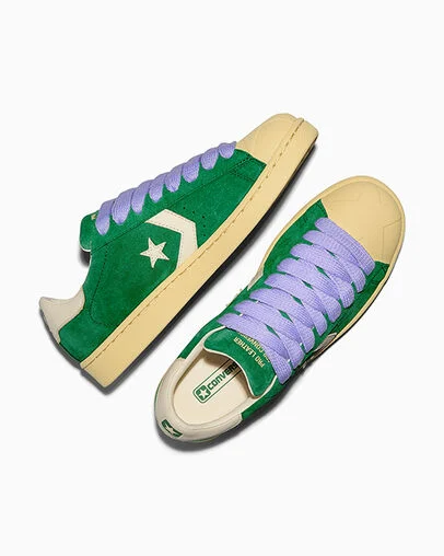 Converse x GOLF le FLEUR* Pro Leather Amazon/Banana Crepe/Lavendar, Angled View