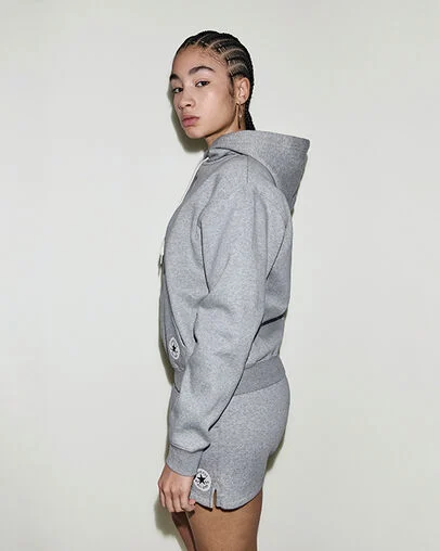 Chuck Taylor Patch Pullover Hoodie Vintage Grey Heather, Back View