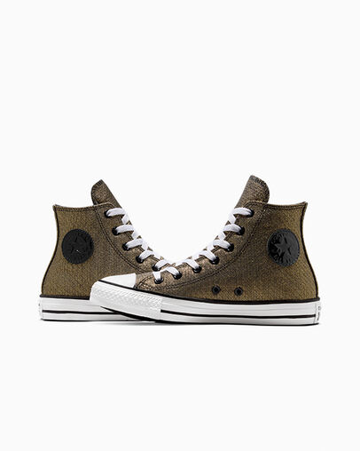 Chuck Taylor All Star Sparkle Black/Gold/White, Detail Angle View