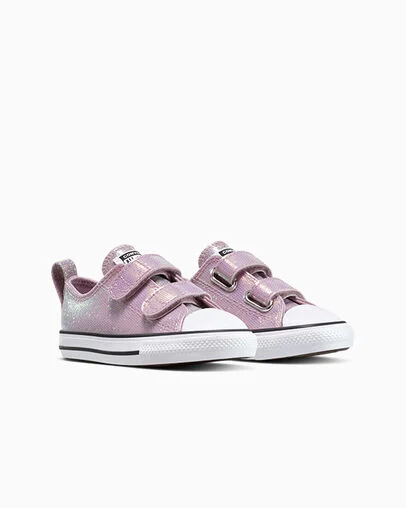 Chuck Taylor All Star Disco Glitter Easy On Altitude Lilac/White/Black, Top and Side View