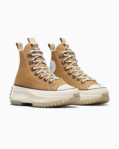 Run Star Hike Platform Grid Trek Tan/Fossilized, Top and Side View