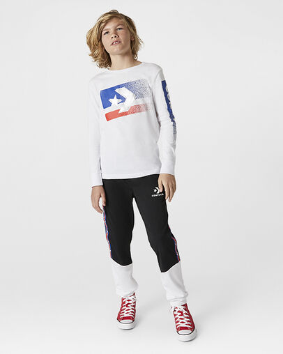 Star Chevron Colorblock Taping Track Jogger Black