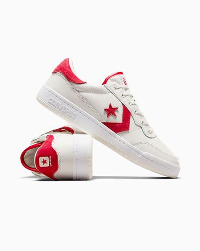 CONS Fastbreak Pro Leather and Nubuck Vintage White/Red/White, Detail Angle View