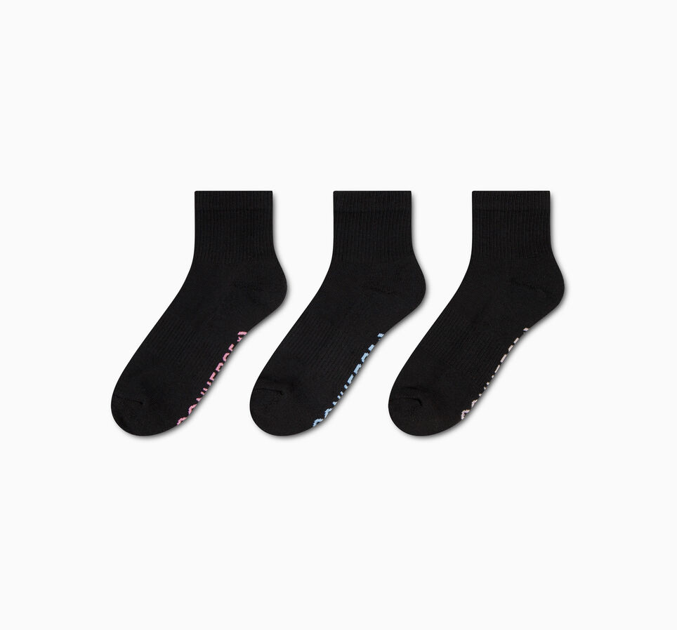 3-Pack Wordmark Quarter Socks Black