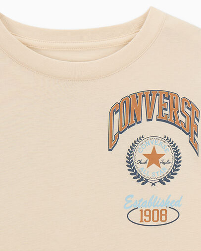 Sport Stack Long Sleeve T-Shirt Converse Natural Ivory, Full Body View