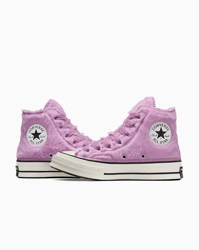 Chuck 70 Faux Fur Classic Amethyst/Egret/Black, Detail Angle View