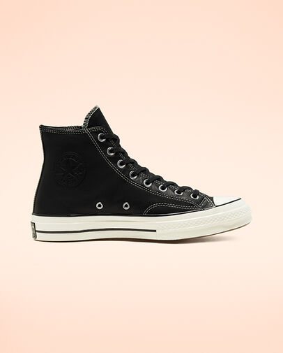 Leather Side Zip Chuck 70 Black/Egret/Egret