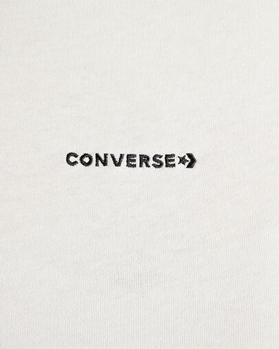 Wordmark Short Sleeve Top Converse Egret, Detail View