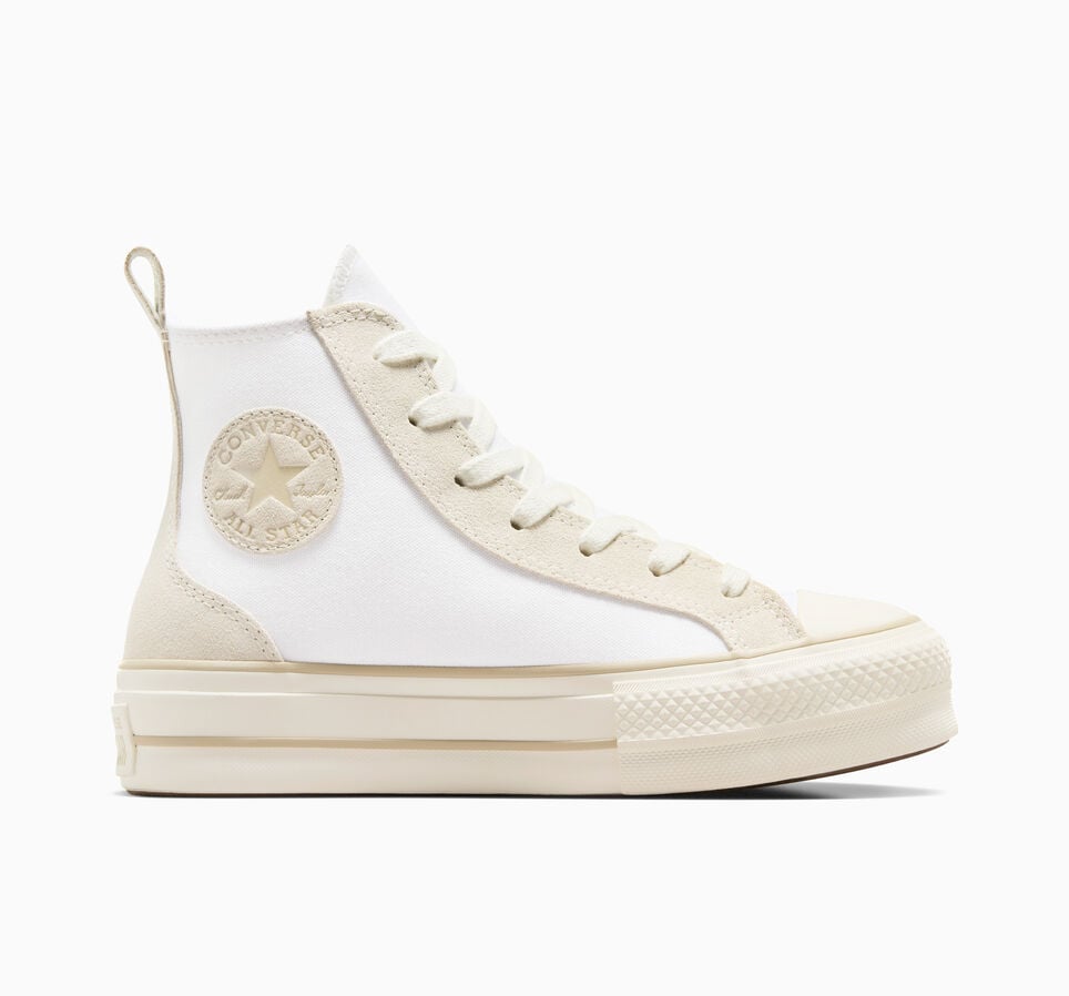 Chuck Taylor All Star Lift Platform Canvas & Suede White/Vaporous Gray/Light Gold