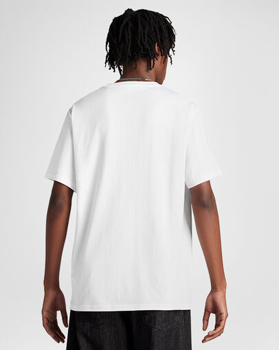 Retro Block Logo T-Shirt White / Light Field Surplus, Back View