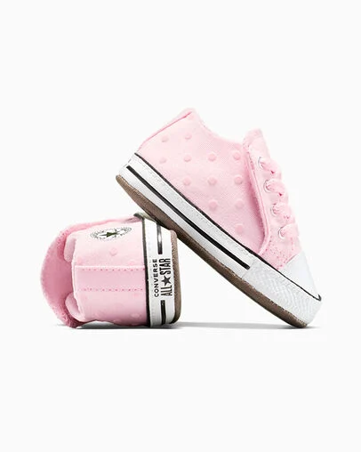 Chuck Taylor All Star Polka Dots Easy-On Pink Frosting/White/Black, Detail Angle View