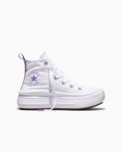 Chuck Taylor All Star Move Platform White/Pixel Purple/White, Outer Side View