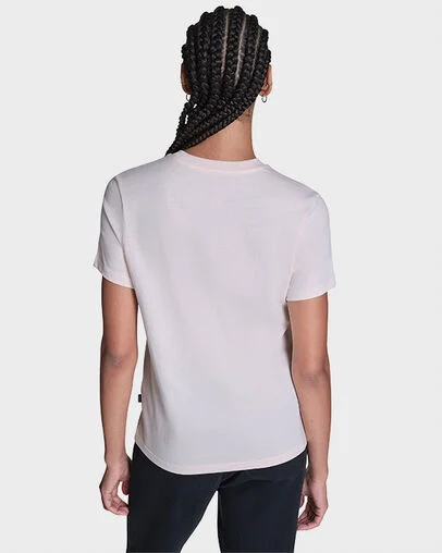 Trio Embroidered T-Shirt Pale Petal Red, Full Body View