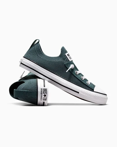 Chuck Taylor All Star Shoreline Knit True Natur Green/White/Black, Detail Angle View