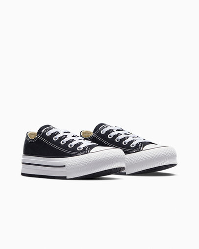 Chuck Taylor All Star EVA Lift Platform Canvas Black/White/Black, Top and Side View