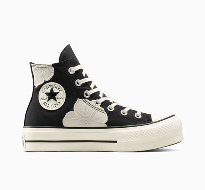 Chuck Taylor All Star Lift Platform Embroidered Satin Flowers