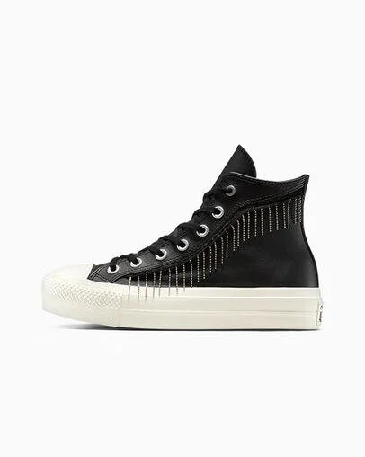 Chuck Taylor All Star Platform Western Glam Black/Egret/Silver, Inner Side View