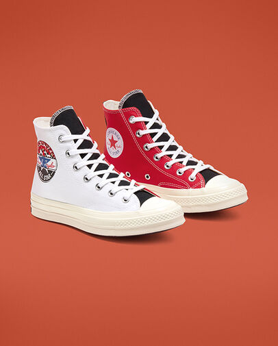 Logo Play Chuck 70 White/University Red/Rush Blue