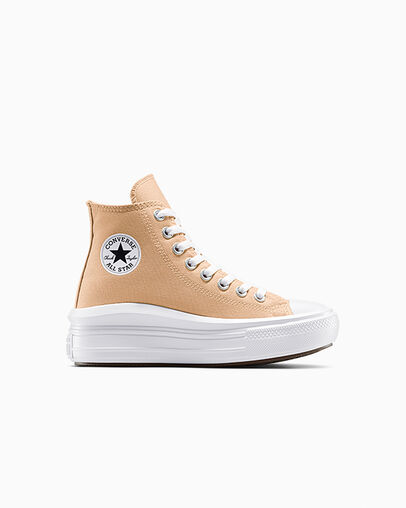 Chuck Taylor All Star Move Platform Canvas Coastal Dune/White, Outer Side View