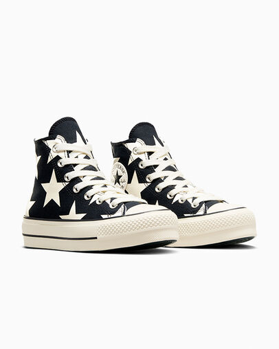 Chuck Taylor All Star Lift Large Stars Black/Natural Ivory/Egret
